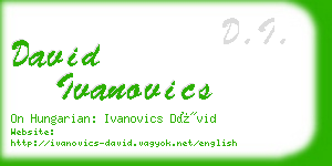 david ivanovics business card